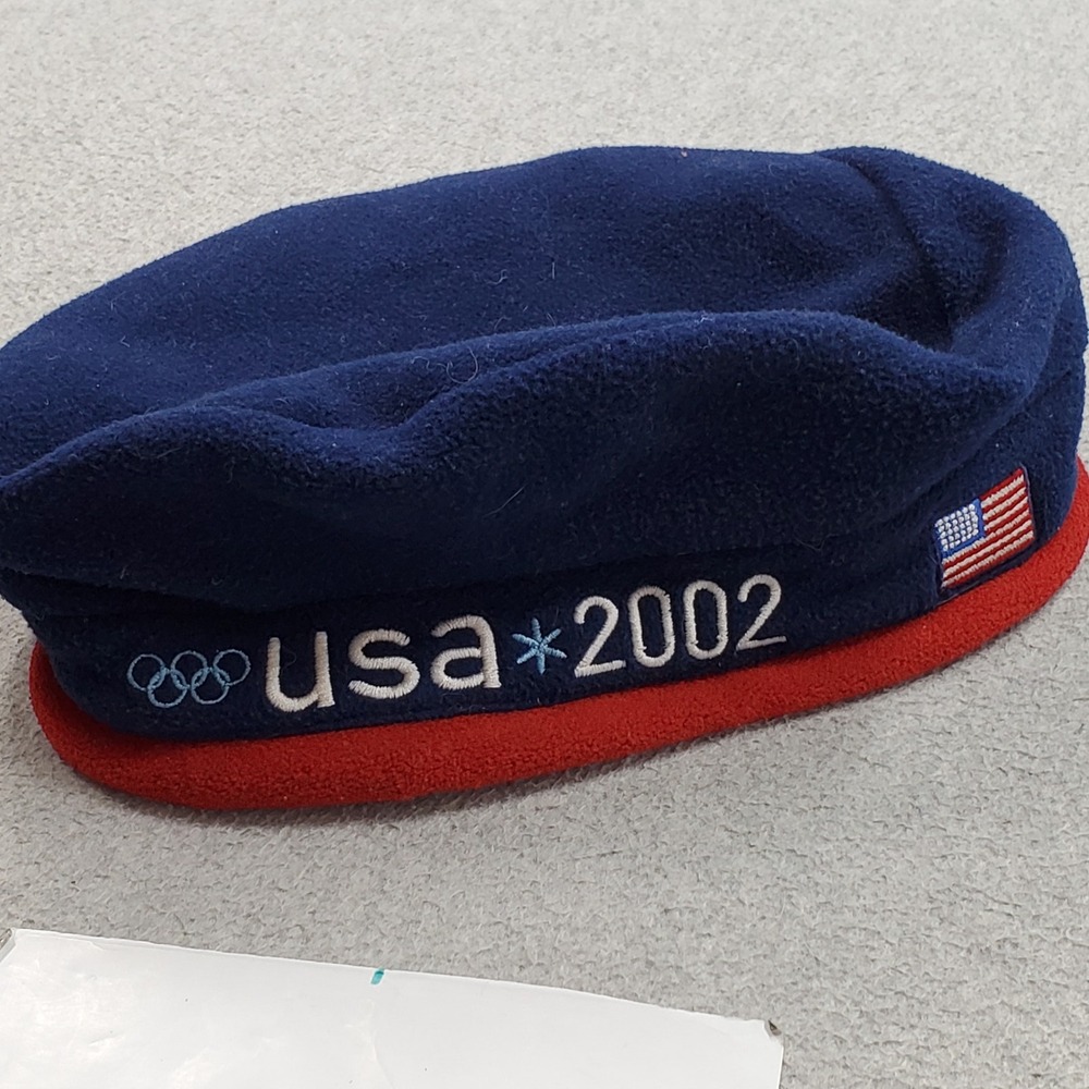 VINTAGE USA Olympic Team Men Beanie ONE SIZE Navy Roots Embroidered Logo